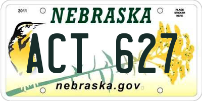 NE license plate ACT627