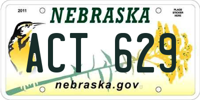 NE license plate ACT629