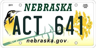 NE license plate ACT641