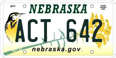 NE license plate ACT642