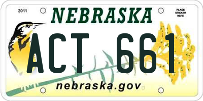 NE license plate ACT661