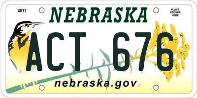 NE license plate ACT676