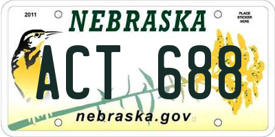 NE license plate ACT688