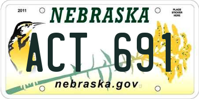 NE license plate ACT691