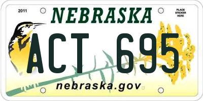 NE license plate ACT695