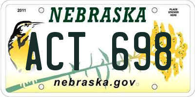 NE license plate ACT698