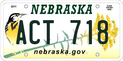 NE license plate ACT718