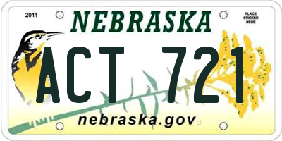NE license plate ACT721