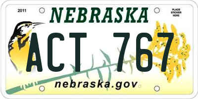 NE license plate ACT767