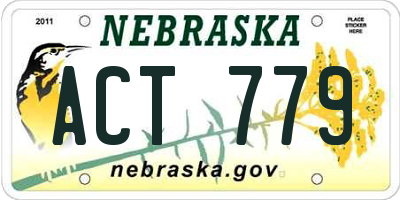 NE license plate ACT779