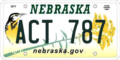 NE license plate ACT787