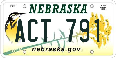 NE license plate ACT791