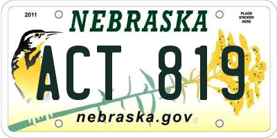 NE license plate ACT819