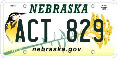 NE license plate ACT829