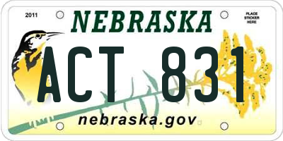 NE license plate ACT831