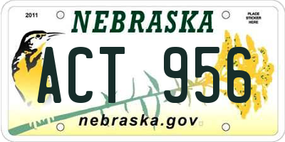 NE license plate ACT956