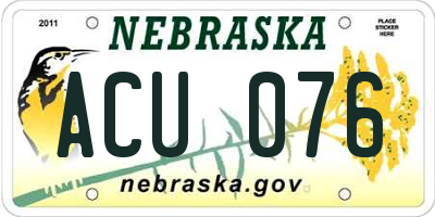 NE license plate ACU076