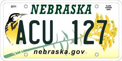 NE license plate ACU127