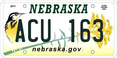 NE license plate ACU163