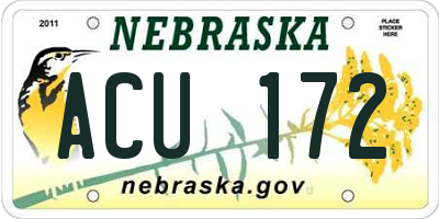 NE license plate ACU172