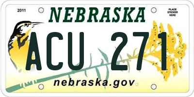 NE license plate ACU271