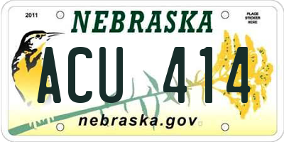NE license plate ACU414