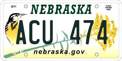 NE license plate ACU474