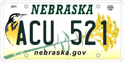 NE license plate ACU521