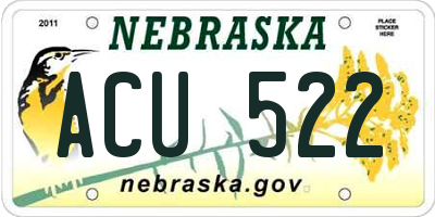 NE license plate ACU522