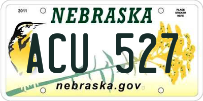NE license plate ACU527