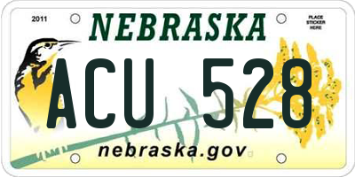 NE license plate ACU528