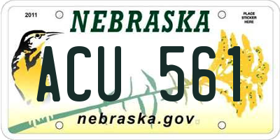 NE license plate ACU561