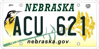 NE license plate ACU621
