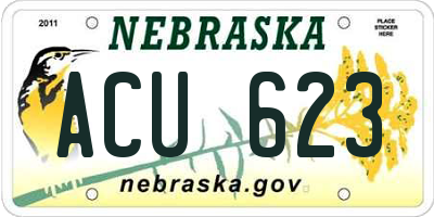 NE license plate ACU623