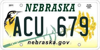 NE license plate ACU679