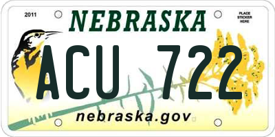 NE license plate ACU722