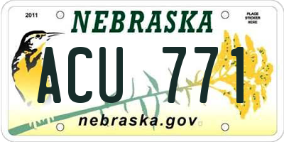 NE license plate ACU771