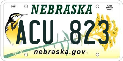 NE license plate ACU823