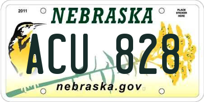 NE license plate ACU828