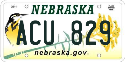 NE license plate ACU829