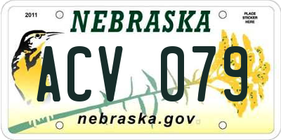 NE license plate ACV079