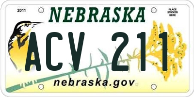 NE license plate ACV211