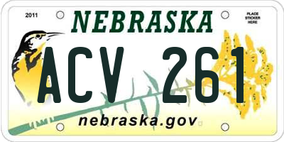 NE license plate ACV261