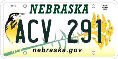 NE license plate ACV291