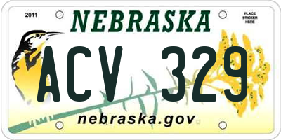 NE license plate ACV329