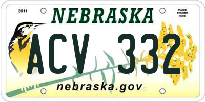 NE license plate ACV332