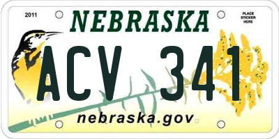 NE license plate ACV341