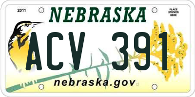 NE license plate ACV391