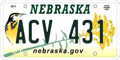 NE license plate ACV431