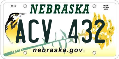 NE license plate ACV432